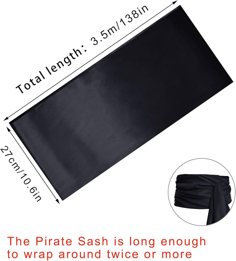 Amazon.co.jp: Dxhycc サテン 海賊 サッシュ 海賊 中世 ルネサンス 大